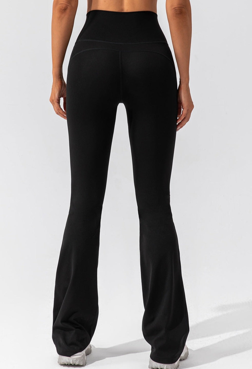 V-Waist Wide-Leg Yoga Pants "BLACK"