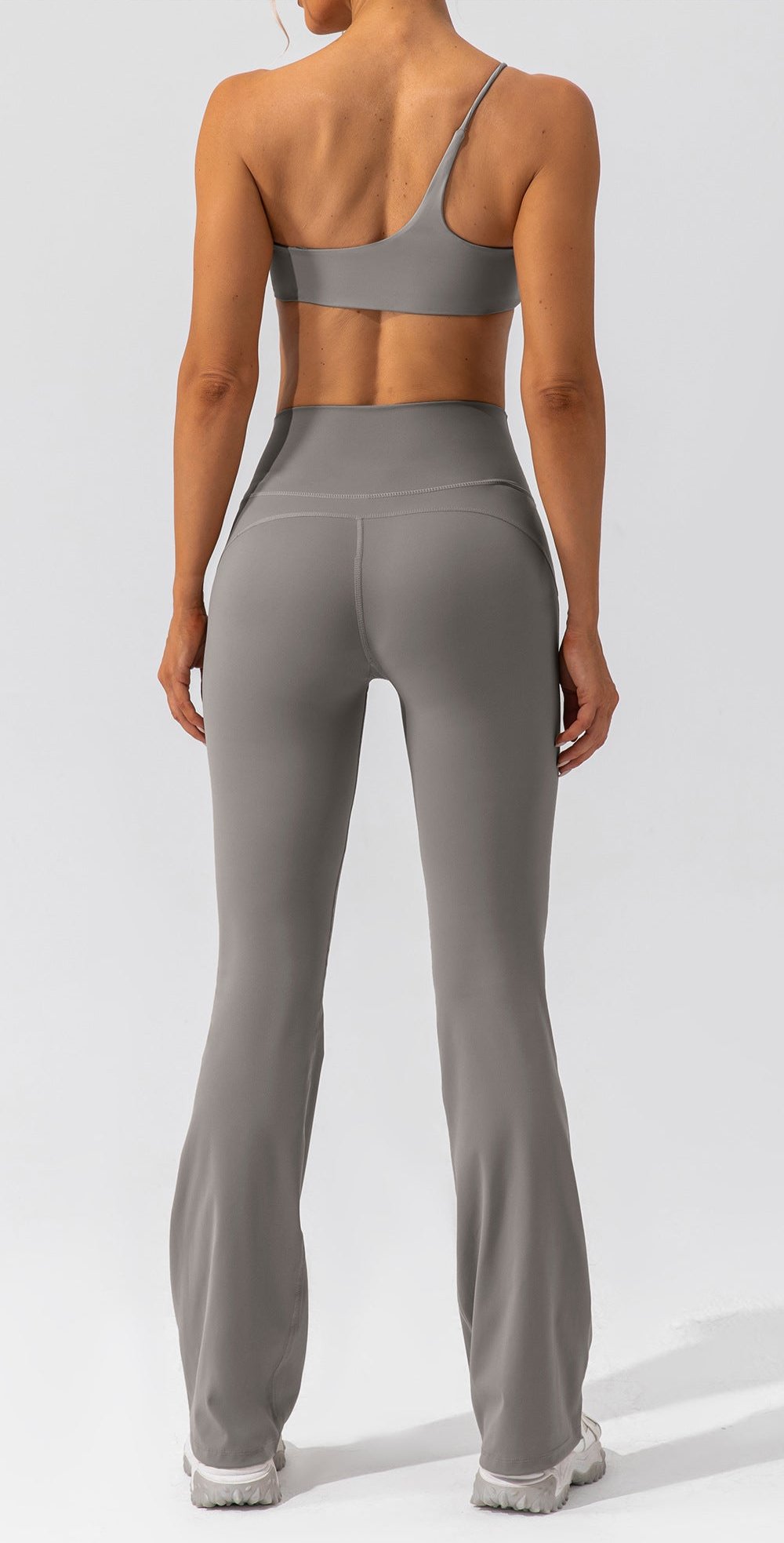 V-Waist Wide-Leg Yoga Pants "GREY"